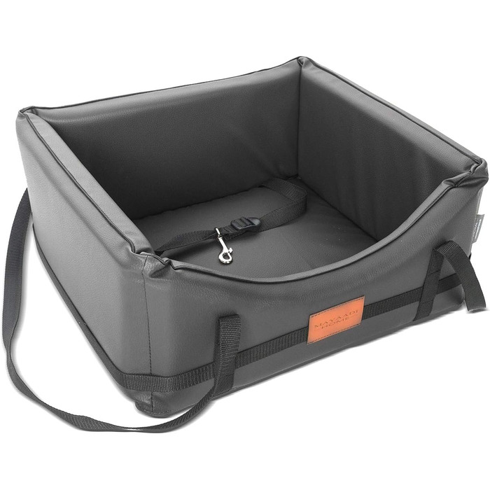 Автомобільний лежак для собак Mayaadi-Home з штучної шкіри, 50x45 см, темно-сірий