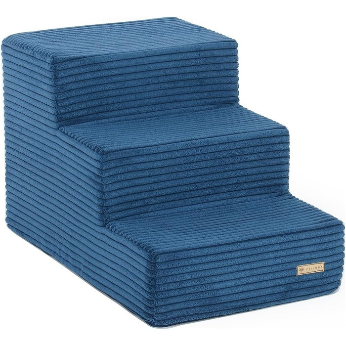 Сходинки для собак Velinda: 3 сходинки, також підходять для котів, допомога у вході, матеріал - піна, темно-синій колір (Cord)