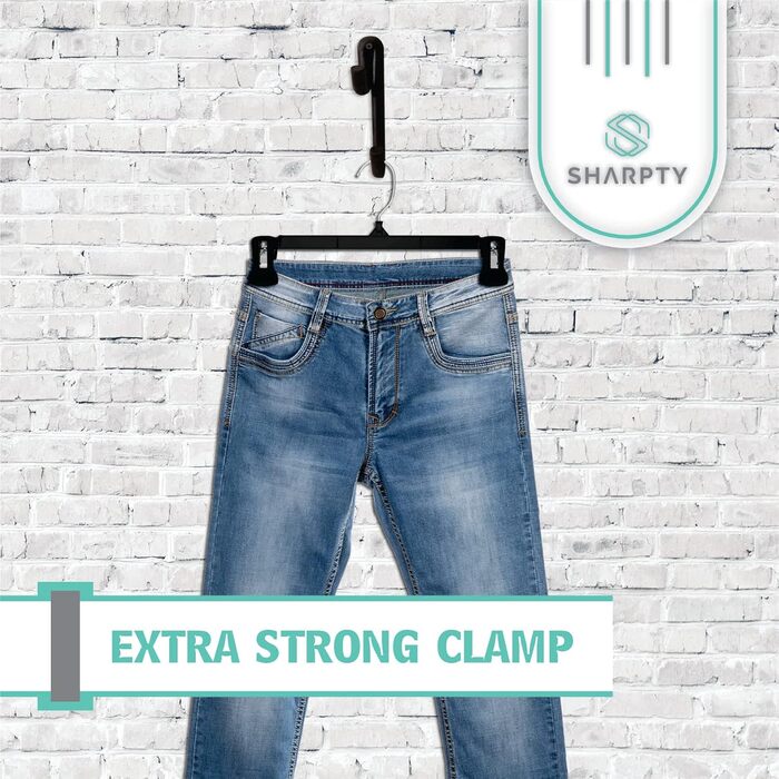 Крючки для одягу Sharpty – 25 шт. Чорні, для штанів, спідниць, сорочок, джинсів, пальто. Економія місця, антиковзаючі