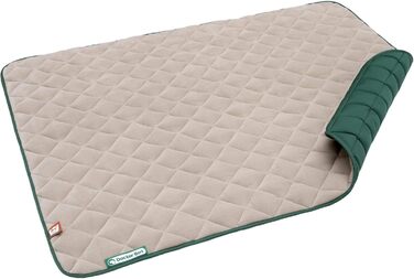 Підстилка для собак Doctor Bark з флісу, двостороння - м'яка та міцна, для великих собак. Можна прати до 95°C. Якісна підстилка для дому та вулиці (XL - 120x100 см, Бежевий/Зелений)
