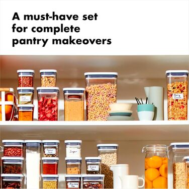 OXO Good Grips Pop Контейнери для зберігання продуктів, 5 шт., пластик, білий (набір 20 предметів)