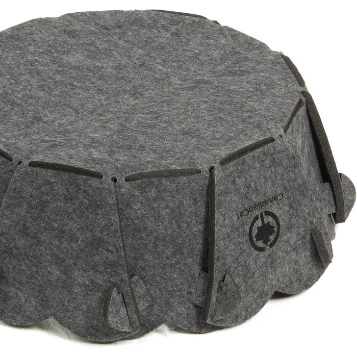 Кігтеточка-корзина для котів, кругла, сіра, Ø 42 см, з подушкою, CanadianCat