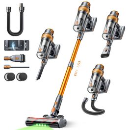 Бездротовий акумуляторний пилосос SMOTURE 50000 Па, 65 хв роботи, для дому, легкий, з гнучким шлангом, антизаплутана щітка, знімний акумулятор, для шерсті тварин, килимів, твердих підлог та авто