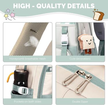 Шкільний рюкзак IvyH для дівчаток, водонепроникний, для 5-9 класів, з великою місткістю, зелений