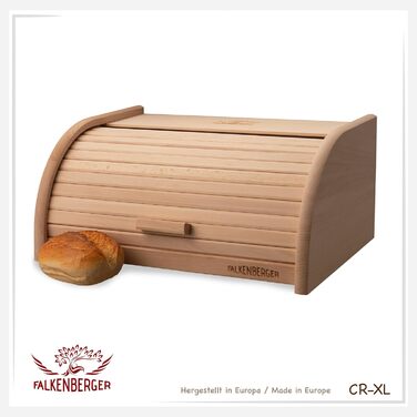 Бракена FALKENBERGER з бука, 38x28x18 см, XL - традиційна брудна коробка з рухомим кришкою, ручної роботи, натуральне дерево