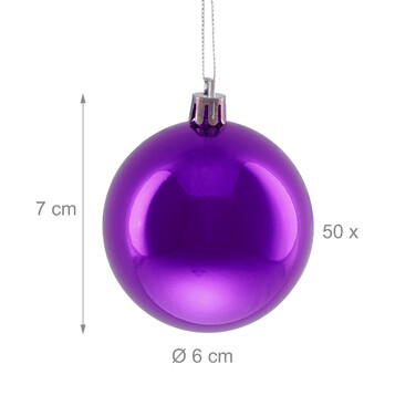 Relaxdays Set of 50 Christmas Baubles