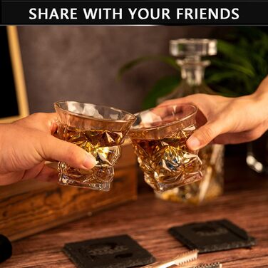 Набір для віскі: декантер, келихи, кулі, підставки, щипці - подарунок для чоловіка