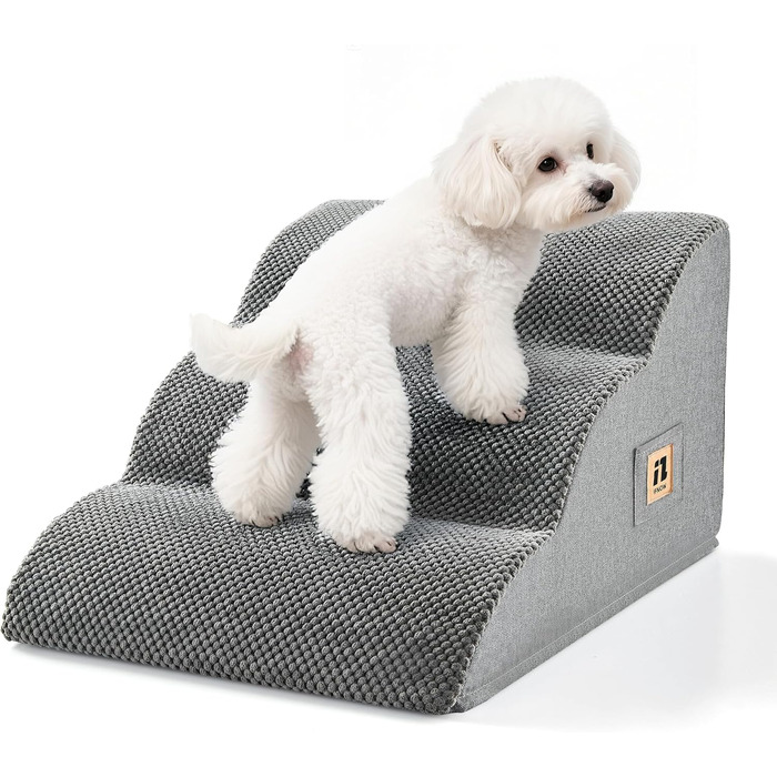 Сходинки для собак IFNOW: 40 см, 4-ступеневі, для ліжка, дивану, котів, цуценят, водонепроникні, знімний чохол