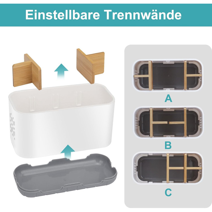 Тримач для електричної зубної щітки: органайзер для ванної кімнати, знімний, з отвором для стоку, для сім'ї та дітей (білий, великий)