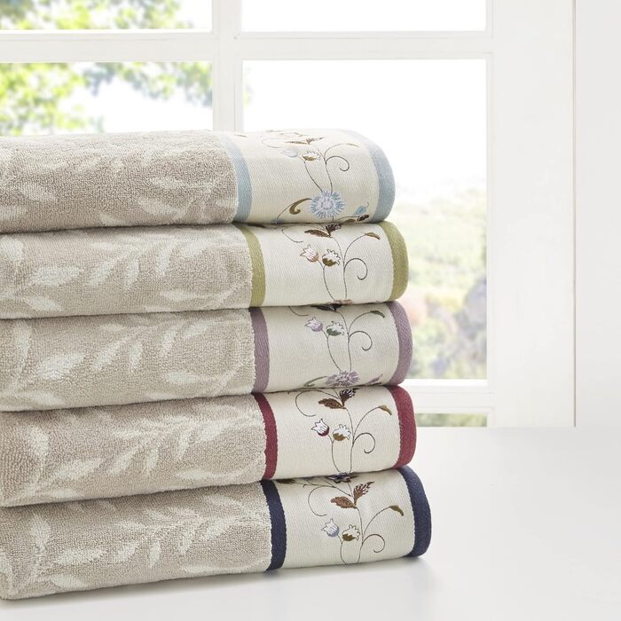 Шторка для душу Madison Park Serene Flora з квітковим візерунком, 72x72 см, Spice (червоний)