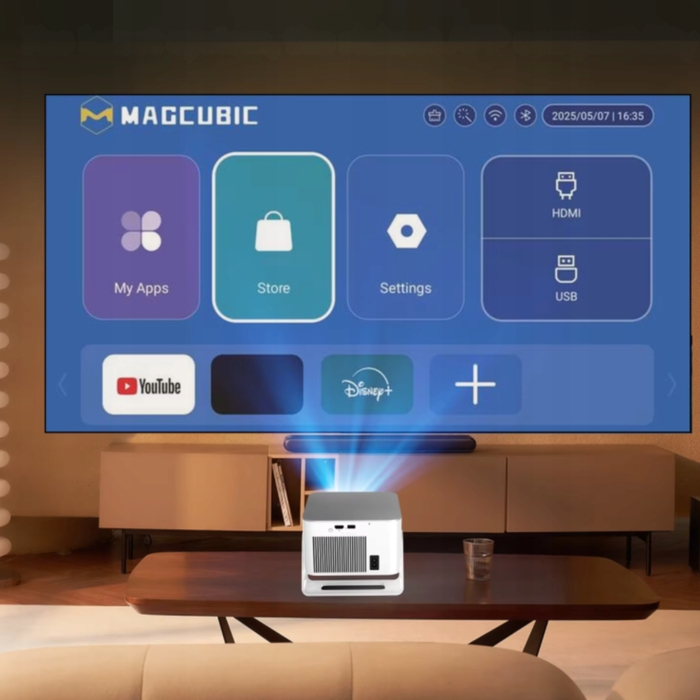 Портативний LCD-проектор Magcubic 4K LED, поворотний, білий