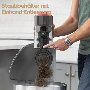 Бездротовий пилосос Akitas V10: 30V, 450W, до 50 хв роботи, 3 режими, для дому та тварин. Безщітковий двигун, Li-Ion акумулятор