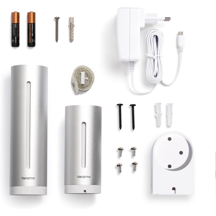 Розумна метеостанція Netatmo з кріпленням, Wi-Fi, датчики для приміщення та вулиці, гігрометр, вимірювач якості повітря, прогноз погоди, сумісна з Alexa, HomeKit, Google Home