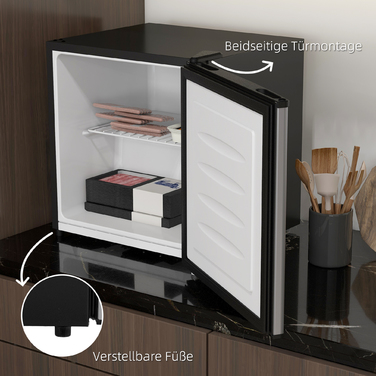 HOMCOM Mini Freezer, 35L Capacity, -14 to -24°C (-10 to -4°F), 5 Temperature Settings, 18.5 x 17.4 x 19.2 inches, Silver