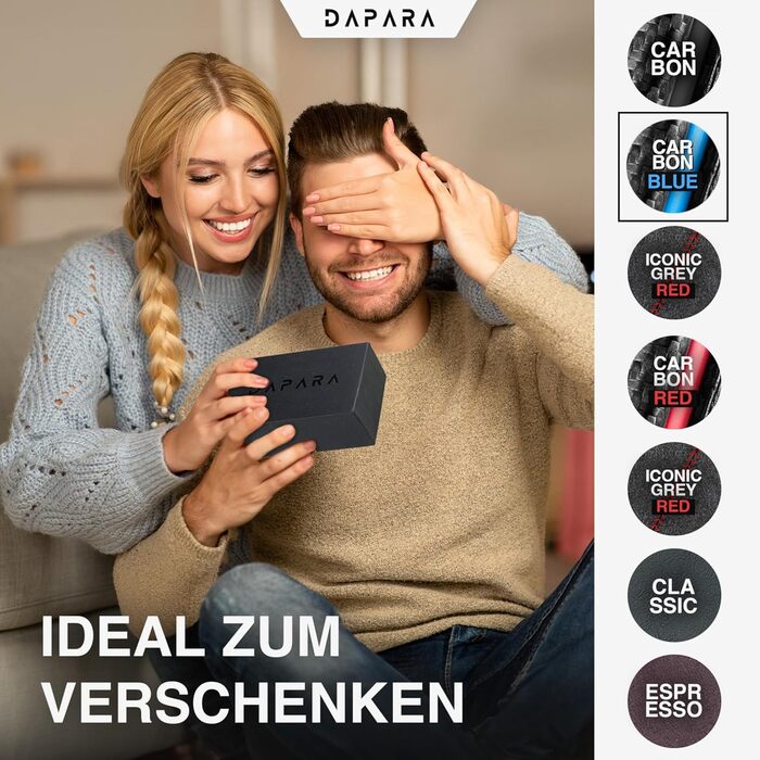 Чоловічий гаманець DAPARA: тонкий, з відділенням для монет та RFID-захистом. Містить 12 карт, карбоновий червоний (Carbon - Dynamic Blue)