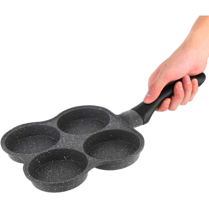 Dekaim Non-Stick Frying Pan, Anti-Stick Aluminum Pan for Breakfast, Pancake Pan, Fried Egg Pan, 4-Hole Pancake Pan Omelet Egg Pan Skillet Breakfast Maker Kitchen Gadget