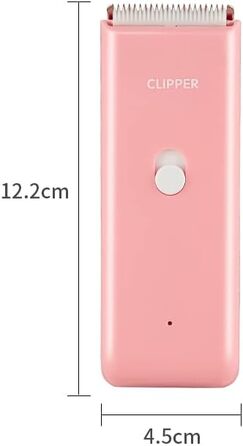 Електрична машинка для стрижки собак Favrison, машинка для стрижки тварин для собак та котів, USB бездротова, водонепроникна (рожева)