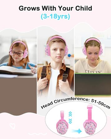 Навушники шумоізоляційні для дітей ZOHAN 030, 3-18 років, для дітей з аутизмом, для школи та концертів, рожевий єдиноріг