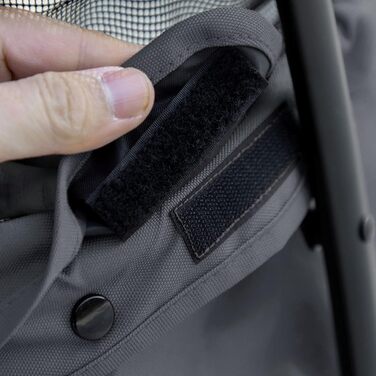 Дитяча візок для собак PawHut, сірий та чорний, 82x47x97 см, з регульованим дахом, кишенею та повідками