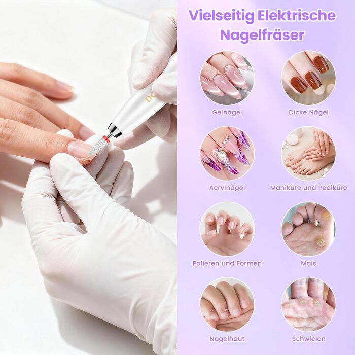 Електричний фрезер для нігтів 15 в 1: професійний набір для манікюру та педикюру, 35000 об/хв, для гелю та акрилу