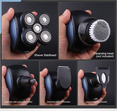 Електричний гоління голови для чоловіків Glatzen Rasierer з 5 лезами, USB, водонепроникний, з тримером та набором для догляду