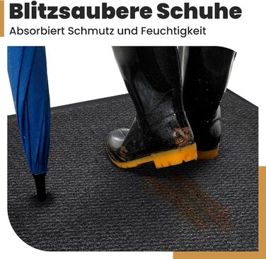 Килимок для дому 40x60 см, антрацит, міцний, вбираючий - антиковзаюче покриття для підлоги