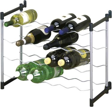 Metaltex Bottle Rack, Metal, Grey, For 72 Bottles (For 24 Bottles)