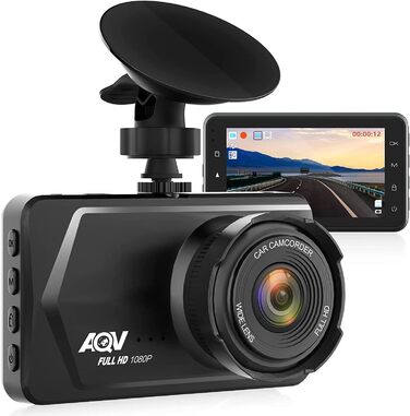Відеореєстратор AQV Dashcam Auto Vorne und Hinten 4K з WiFi, 64GB SD, Loop, G-Sensor, APP, Нічне Бачення, 170°+140°, Superkondensator, Парковка (Grey-D3)