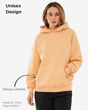 Унісекс худі Johnny Urban Cody Oversize — базовий однотонний світшот з капюшоном із щільної тканини, колір персиковий, розмір XS