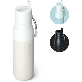 LARQ Bottle Flip Top 500ml - Insulated Stainless Steel Water Bottle with Straw | Reusable Water Bottle for Sports, Gym, and Travel | Keeps Drinks Cold, (740 ml, Granite White)