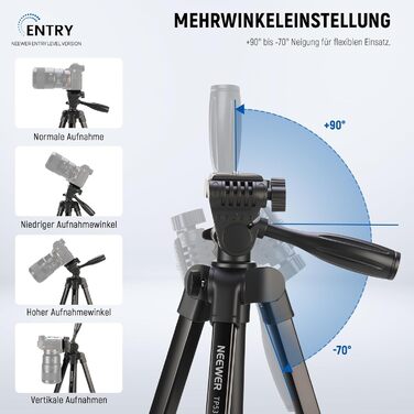 NEEWER Штатив для відеозйомки з пливним упором 72', сумісний з DJI RS Gimbal, для DSLR та відеокамер, максимальне навантаження 8кг