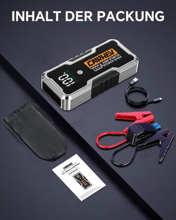 CARHEV 7000A Пусковий пристрій (Powerbank) для автомобіля 12V, для бензину/дизеля, з QC 3.0 USB, LED