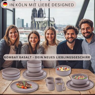 Набір керамічних мисок Sänger 4 шт., миски для мюслі на 4 персони, фіолетові миски 700 мл, стійкі до подряпин, мікрохвильовки та посудомийної машини