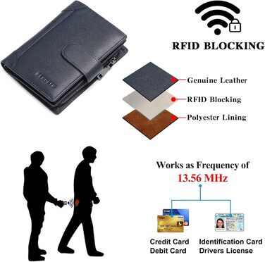 SENDEFN Wallet for Men RFID Protection Men's Wallet Leather Multifunctional Wallets, ID & Card Holders for Men