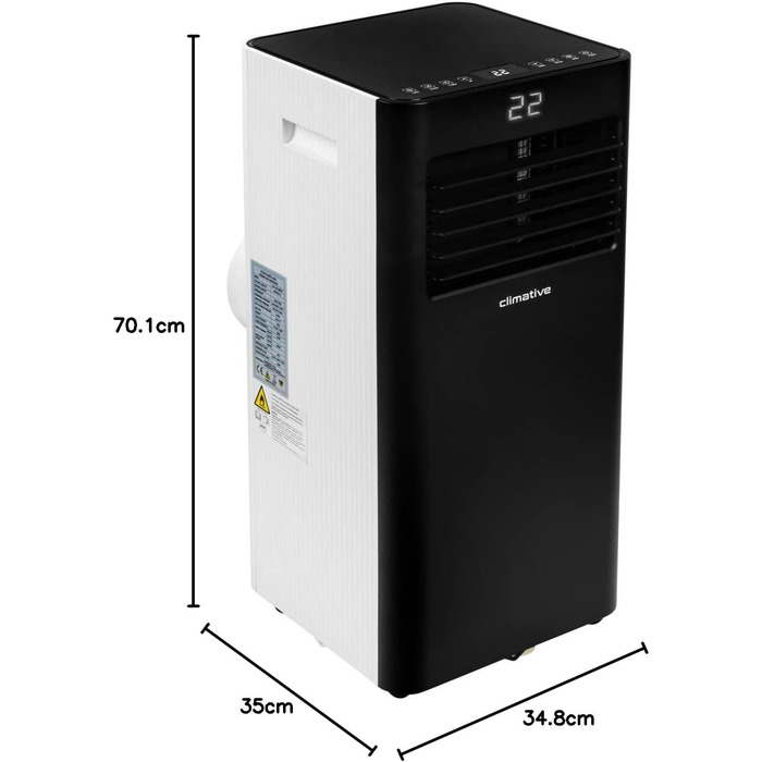 Мобільний кондиціонер з витяжним шлангом 10000 BTU, 2,9 кВт, WiFi, Tuya Smart, для квартир до 29 м², з ущільнювачем для вікна