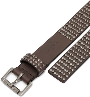 Жіночий шкіряний ремінь Liebeskind 38 мм з заклепками, колір сірий (Stone), 105 см