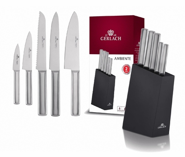 Набір ножів у підставці Gerlach Ambiente Silver, 5 предметів