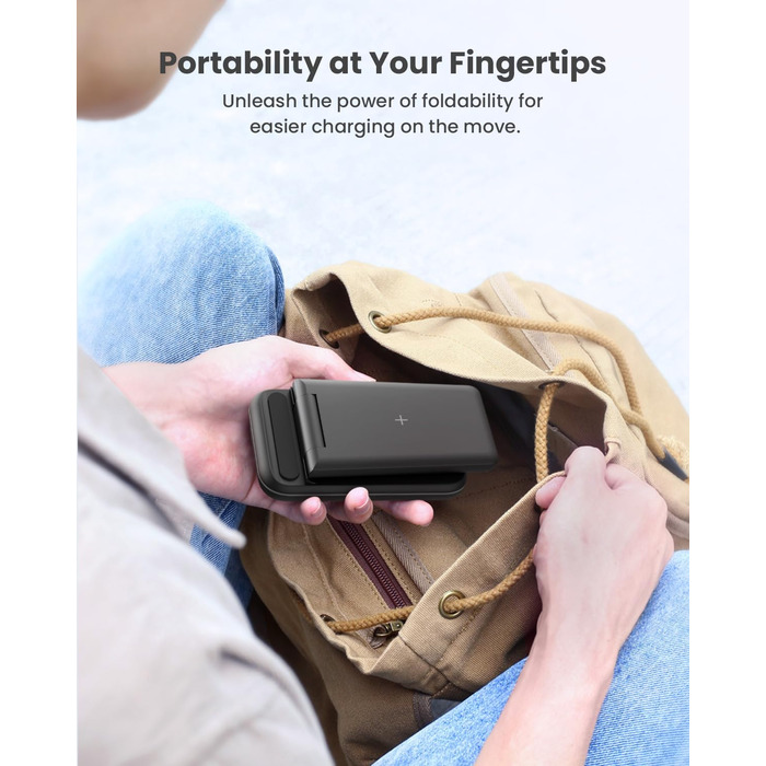 Бездротовий зарядний пристрій JoyGeek 3 в 1 для iPhone, Apple Watch, AirPods (Чорний)