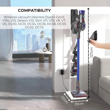 Підставка для пилососів Dyson: V15, V12, V11, V10, V8, V7, V6, DC58, DC59, DC62, DC74. Органайзер для акумуляторних пилососів Dyson. Рамка-тримач (S3189)