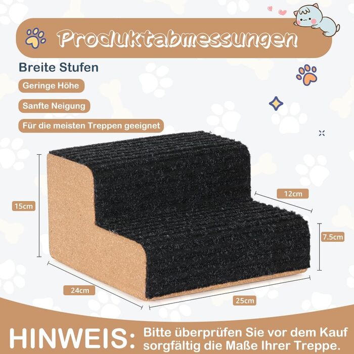 Сходинка для собак SMONTER: екологічна пандус для домашніх улюбленців, сірий, 1 шт.
