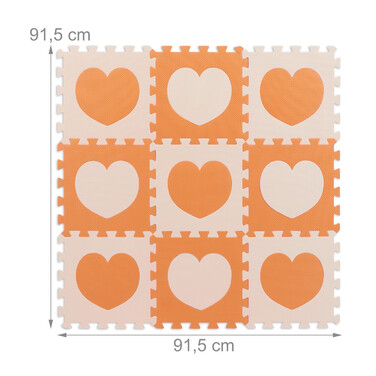 Relaxdays 18-Piece Puzzle Mat Heart