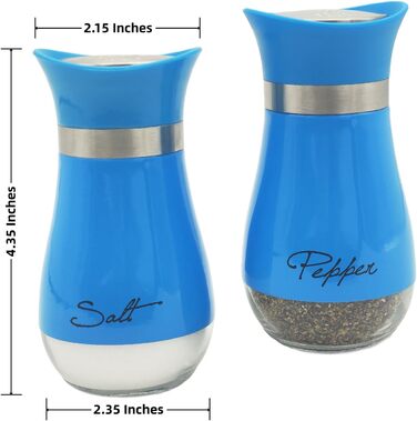 Набір солі та перцю (2 шт) з підставкою, скло та нержавіюча сталь, для кухні та кемпінгу