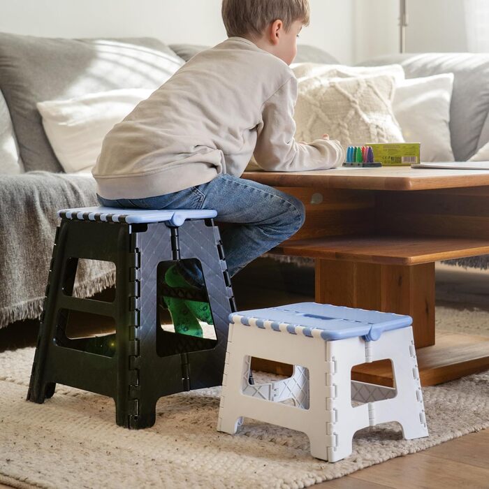 Складний стілець JOLLY Klapphocker - міцний, до 150 кг, для дітей та дорослих, для ванної, кемпінгу, саду та подорожей, компактний (52x33x4,5 см у складеному стані)