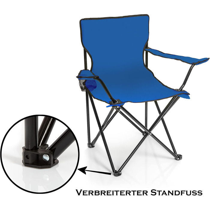 Крісло для риболовлі BigDean: складане, з підстаканником та сумкою - крісло для кемпінгу, саду, відпочинку (Блакитний)