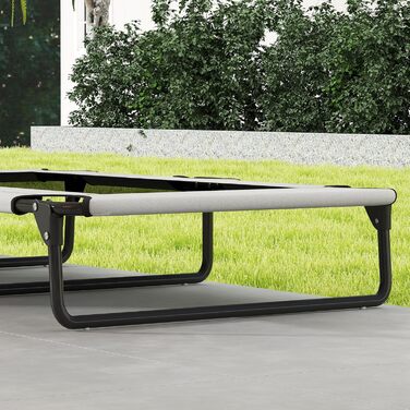 PawHut Лежанка для собак Outdoor, піднята лежанка для великих собак, складана, з сітчастою рамою зі сталі, для відпочинку на вулиці, кемпінгу, 107x61x20 см, сірий колір