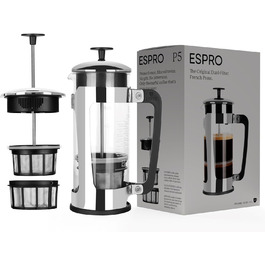 Френч-прес ESPRO P5 532 мл з подвійною мікрофільтрацією, для кави та чаю, з нержавіючої сталі, без осаду та гіркоти