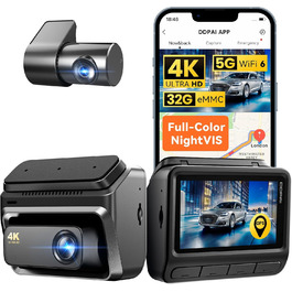 DDPAI відеореєстратор 4K Dual Starvis з AI, GPS, WiFi, 32GB, 24h парковка, дисплей IPS, (Z60)