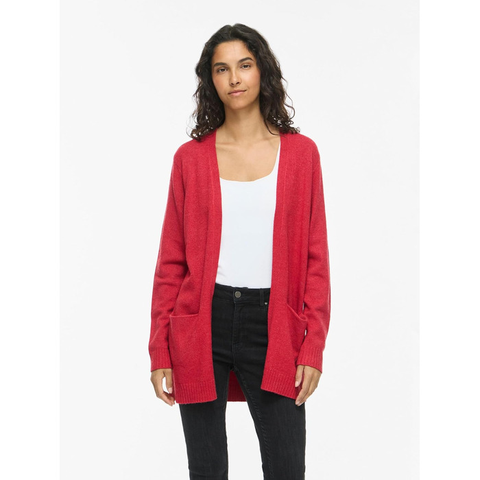 Кардиган Vila Feale VIRIL Basic Savvy Red1 (L) - жіночий в'язаний кардиган