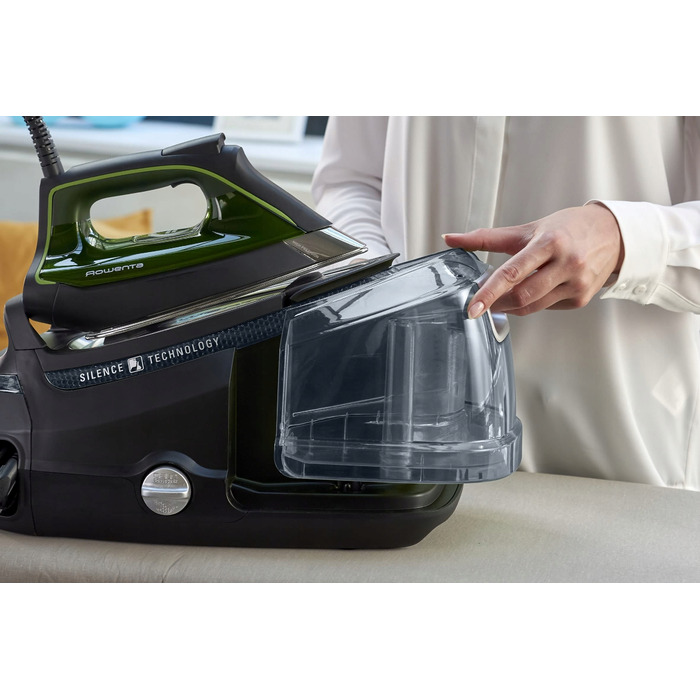 Парова станція Rowenta Silence Steam Pro, 2800 Вт, 1,3 л, чорний з зеленим