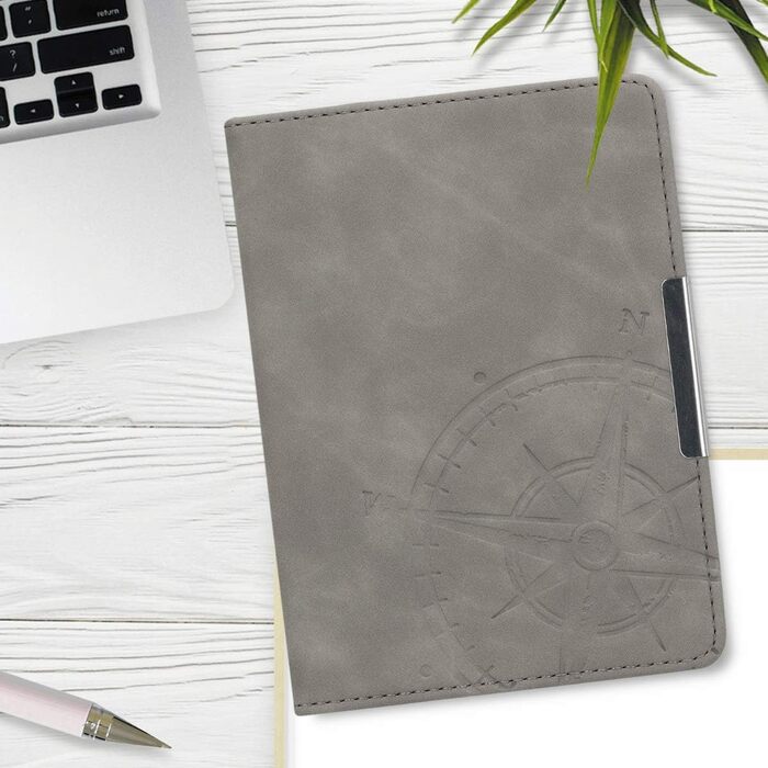 Чохол kwmobile для Tolino Vision 1/2/3/4 HD - з штучної шкіри, Kompass Vintage Grey